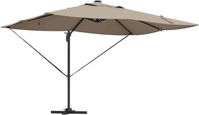 vidaXL Napernyő zárral Tópszínű 352 x 251 x 265 cm Pamut és Alumínium