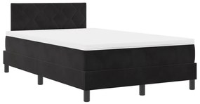 Boxspring Ágy Mattal és LED-del Fekete 120x200 cm Bársonyos
