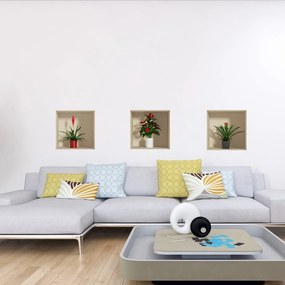 Flower 3 db-os 3D hatású falmatrica készlet - Ambiance