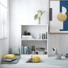 fehér szerelt fa könyvespolc 60 x 24 x 76 cm