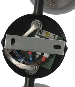 Art Deco mennyezeti lámpa fekete füstüveggel 2-lámpás - Vidro