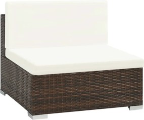 8-részes barna polyrattan kerti bútorszett párnákkal