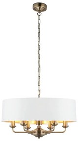 Endon 98933 - Csillár láncon HIGHCLERE 6xE14/40W/230V fehér/réz