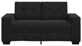 vidaXL fekete bársony loveseat kanapé 120 cm
