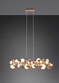 Fehér-aranyszínű függőlámpa üveg búrával Bubble – Trio Select