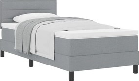 vidaXL Boxrugós ágy matracmal Világosszürke 90 x 190 cm szövet