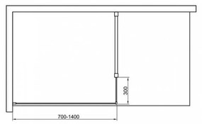 Walker 90x195 cm Walk in zuhanyfal