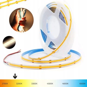 Cob Led Szalag Meleg 3000K Pont Nélküli Fényvonal Neon 1M 12V 11W/m