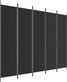 vidaXL 5 paneles fekete szövet térelválasztó 250x200 cm