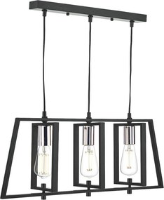 DAR LIGHTING DAX0350 DAX Többágú Függesztett Lámpa Fekete, Csiszolt Króm E27 IP20