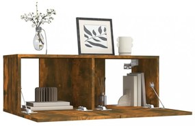 füstös tölgy színű szerelt fa TV-szekrény 80 x 30 x 30 cm