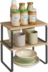 Stílusos konyhai polcok, helytakarékos, rendszerező, 2 db-os szett