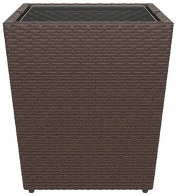 vidaXL 5 részes barna polyrattan és edzett üveg kerti bisztrószett
