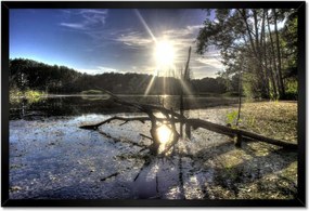 Poszterek keretben 60x40 Naplemente a tóparton