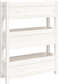 vidaXL fehér tömör fenyőfa növénytartó 77x25x104,5 cm