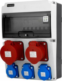 Építőipari kapcsolószekrény 32A/16A 3x230V elektromos doboz védett