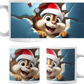 Karácsonyi mintás bögre Mókus Mikulás ajándék 330ml