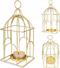 Gyertyatartó Fém Arany Gyertyatartó Tealight Lampion Lámpás