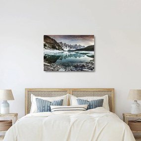 Kép - tó télen (üvegen) (70x50 cm)
