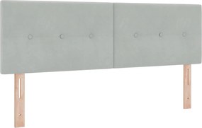 vidaXL LED ágytámla LED -es lámpákkal Világosszürke 160 cm Poliészter