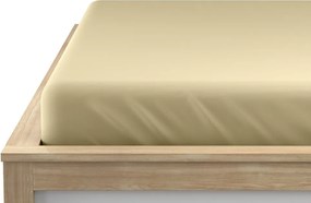 Jersey gumis lepedő lycrával világossárga 90 x 200 cm