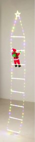 Karácsonyi Led Dekoráció Mikulás Létrán 200 X 26 X 4 CM 124 Led IP44