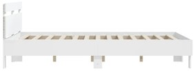 fehér ágykeret fejtámlával és LED-del 140 x 190 cm