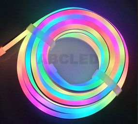 Neon LED szalagfény 5M - Applikációval és távirányítóval - IC-RGB - 7*14MM