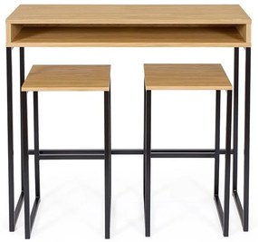 Íróasztal tölgyfa dekoros asztallappal 35x100 cm Frame – Woodman