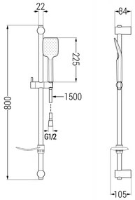 Mexen Sabre DF62 fürdőszett, fekete - 72103DF62-70