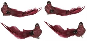 Madárkészlet klipszel, lila, 4 db