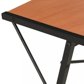 fekete és barna íróasztal polccal 116 x 50 x 93 cm