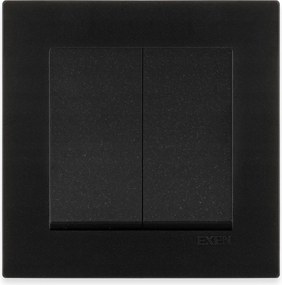 Exen Dupla gomb 1 irányban fekete keret fekete Met.