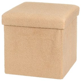 Világosbarna buklé puff Folding – Casa Selección