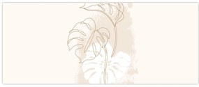 Kép - Line art monstera N⁰1 (120x50 cm)
