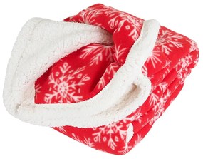 B.E.S. Petrovice Buffalo hópehely mintás pléd,piros, 150 x 200 cm