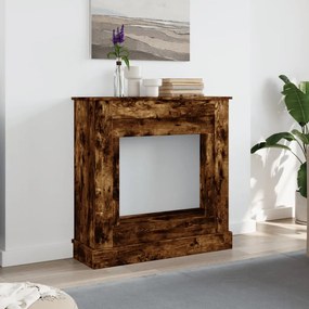 füstös tölgy színű szerelt fa kandallóburkolat 90 x 30 x 90 cm