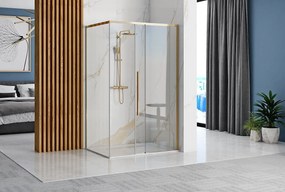 Rea - SOLAR GOLD ELEGANT zuhanykabin 80 x 100 cm, átlátszó üveg / arany profil, REA-K4901