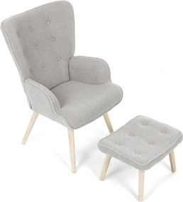 Relaxační křeslo, šedá, látka bouclé, AK-319 GREY2