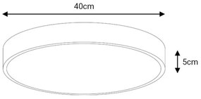 LED Mennyezeti lámpa FELIZ LED/40W/230V 4000K átm. 40 cm fekete