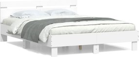 vidaXL fehér szerelt fa ágykeret fejtámlával 140 x 190 cm