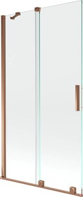 Mexen Velar, 2 szárnyas eltolható kádparaván 100 x 150 cm, 8mm átlátszó üveg, rózsaszín arany, 896-100-000-01-60