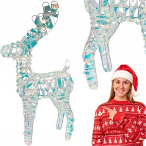 Karácsonyi Rénszarvas Led Holografikus Karácsonyi Dekoráció 60 CM