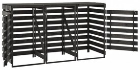 festett tömör fenyőfa tripla kerekeskuka-tároló 210x75x121 cm