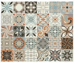 Wall Decal Cement Tiles Bali 30 db-os falmatrica szett, 15 x 15 cm - Ambiance