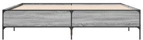 szürke sonoma szerelt fa és fém ágykeret 200 x 200 cm