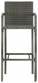 2 db szürke polyrattan bárszék