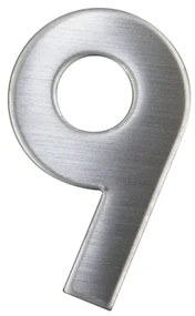 "9" házszám, RN.75L, rozsdamentes acél