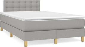 vidaXL világosszürke szövet rugós ágy matraccal 120 x 200 cm