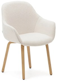 Fehér kárpitozott étkezőfotel Aleli – Kave Home